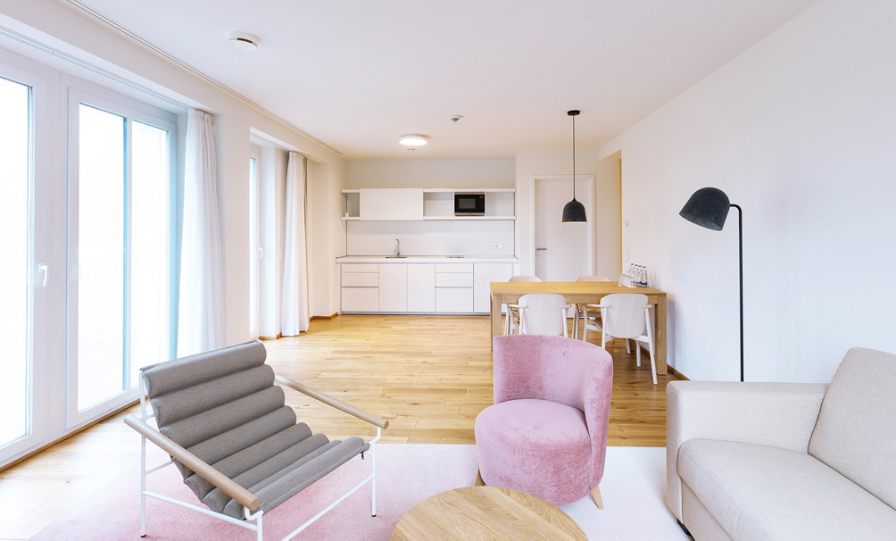 Moderne Hotel-Suite, Wohnbereich, Wohnzimmer, Hotelportrait B&O Parkhotel, Hotelfotografie